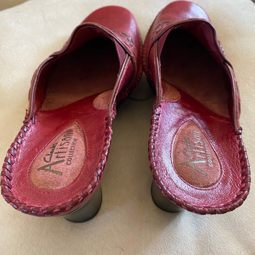 Clarks Artisan Collection Leather Clogs Mules - Picture 2 of 8
